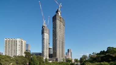 De twee 180 George Towers markeren de verdichting van de agglomeratie Sydney (© Michael Curwood & Adam Powell)